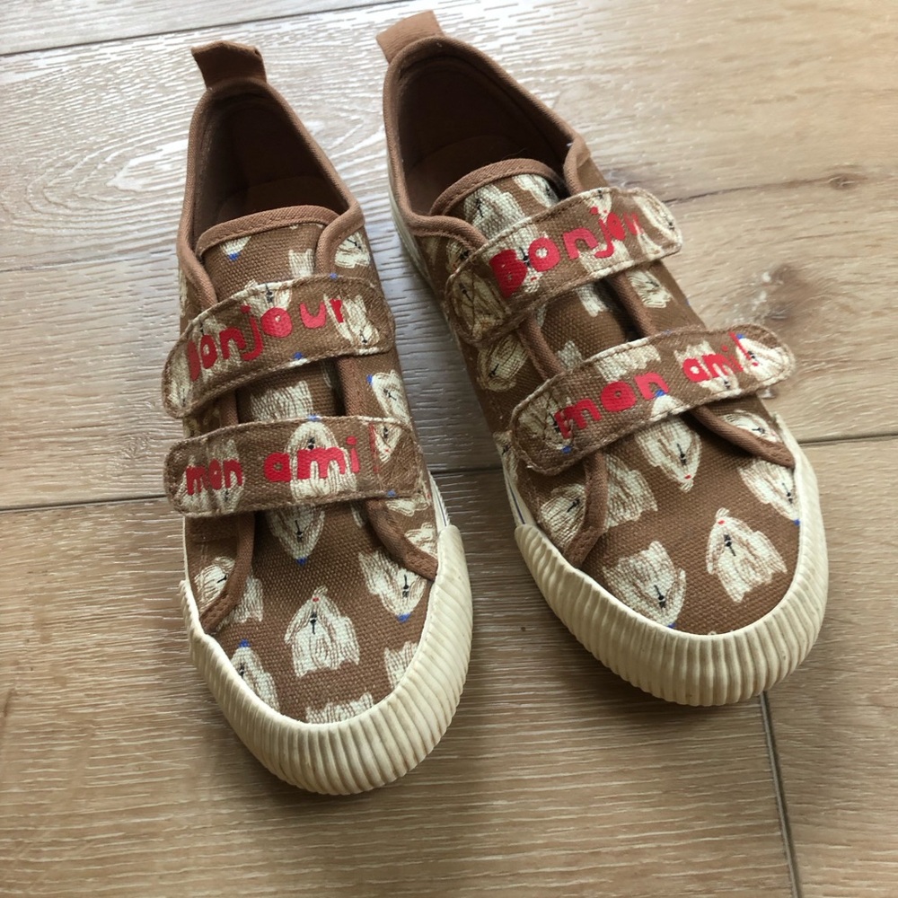 H&M Brown Canvas Kids Sneakers with Dog Print